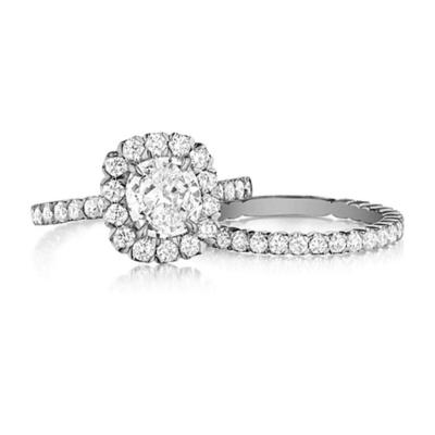 Henri Daussi French Pave Diamond Engagement Ring